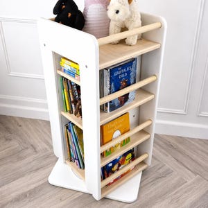 Deluxe | Rotating bookcase | bookshelf | toy storage | babyroom | softwood | swivel base image 1