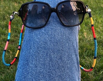 Colorful Acrylic Sunglasses Chain: Boho Eyeglasses Holder (80cm)
