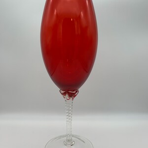 Vintage Bischoff twist stem red 13.5&quot; goblet