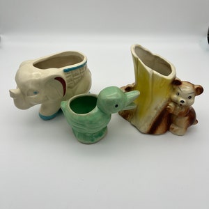 Lot Of 3 Vintage Shawnee Pottery Planters