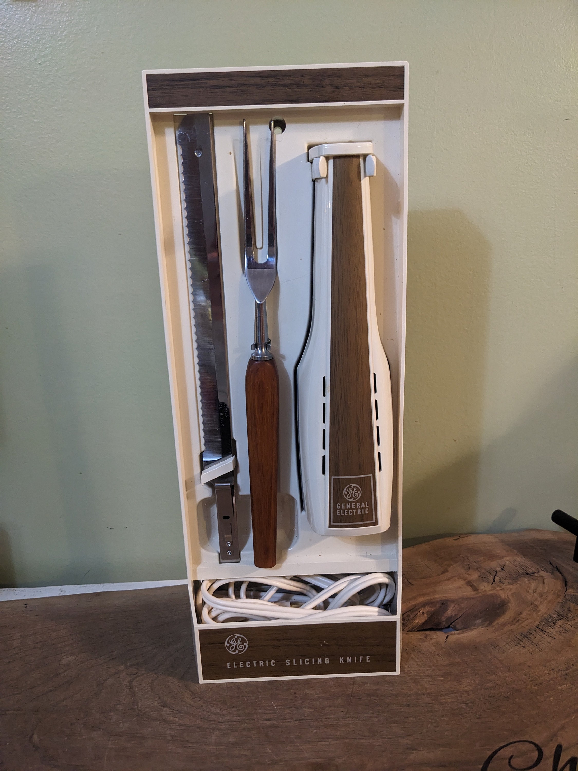 Vintage GE Electric Slicing Knife Wall Mount and Case Etsy