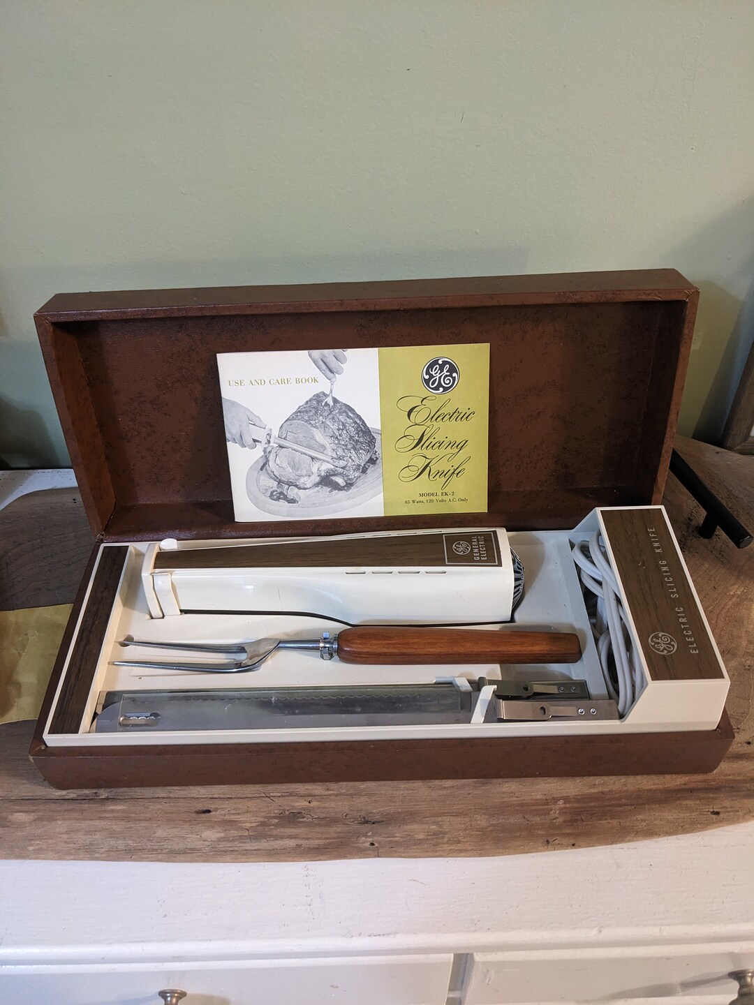 Vintage GE Electric Slicing Knife Wall Mount and Case Etsy