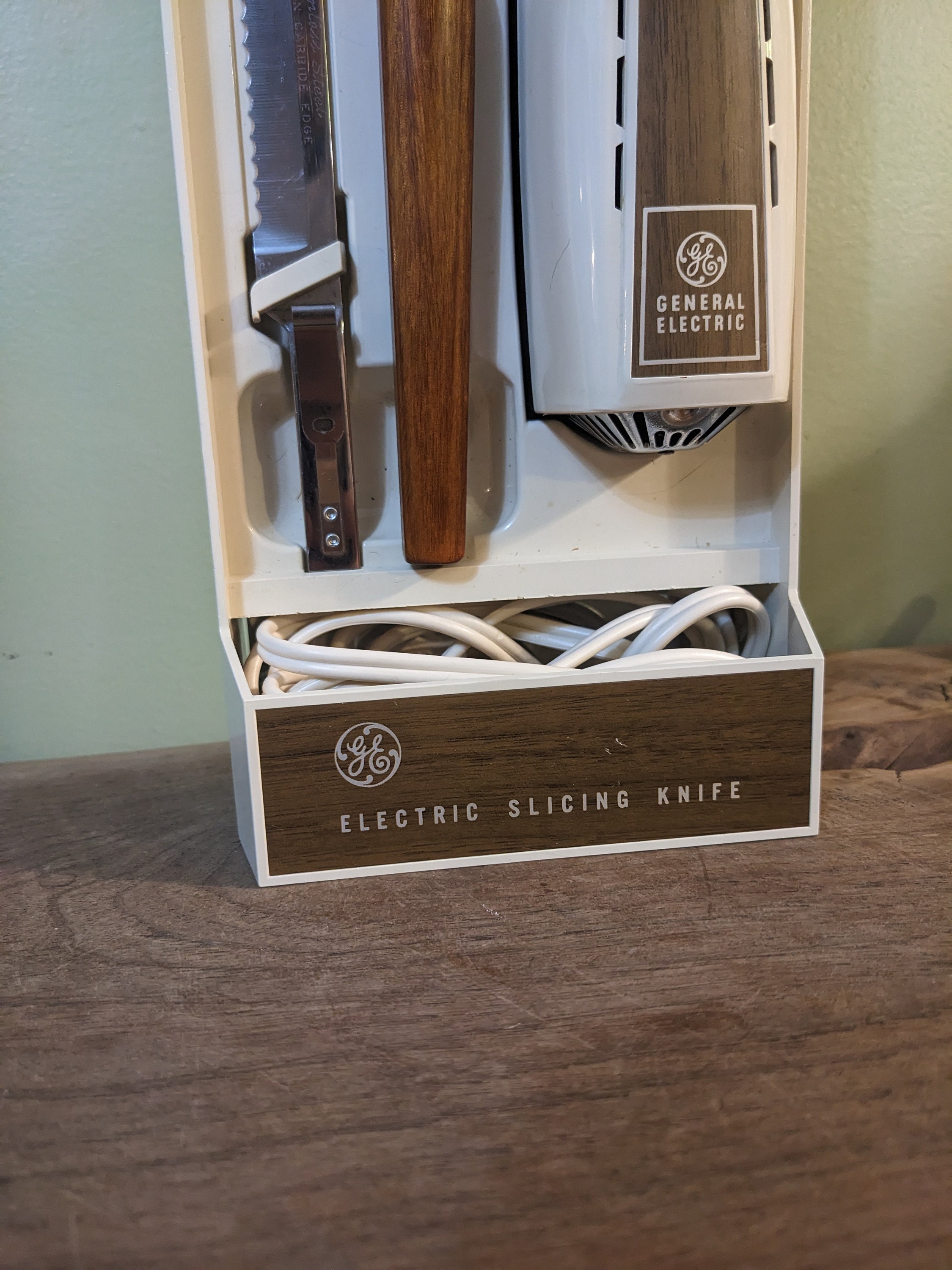 Vintage GE Electric Slicing Knife Wall Mount and Case Etsy