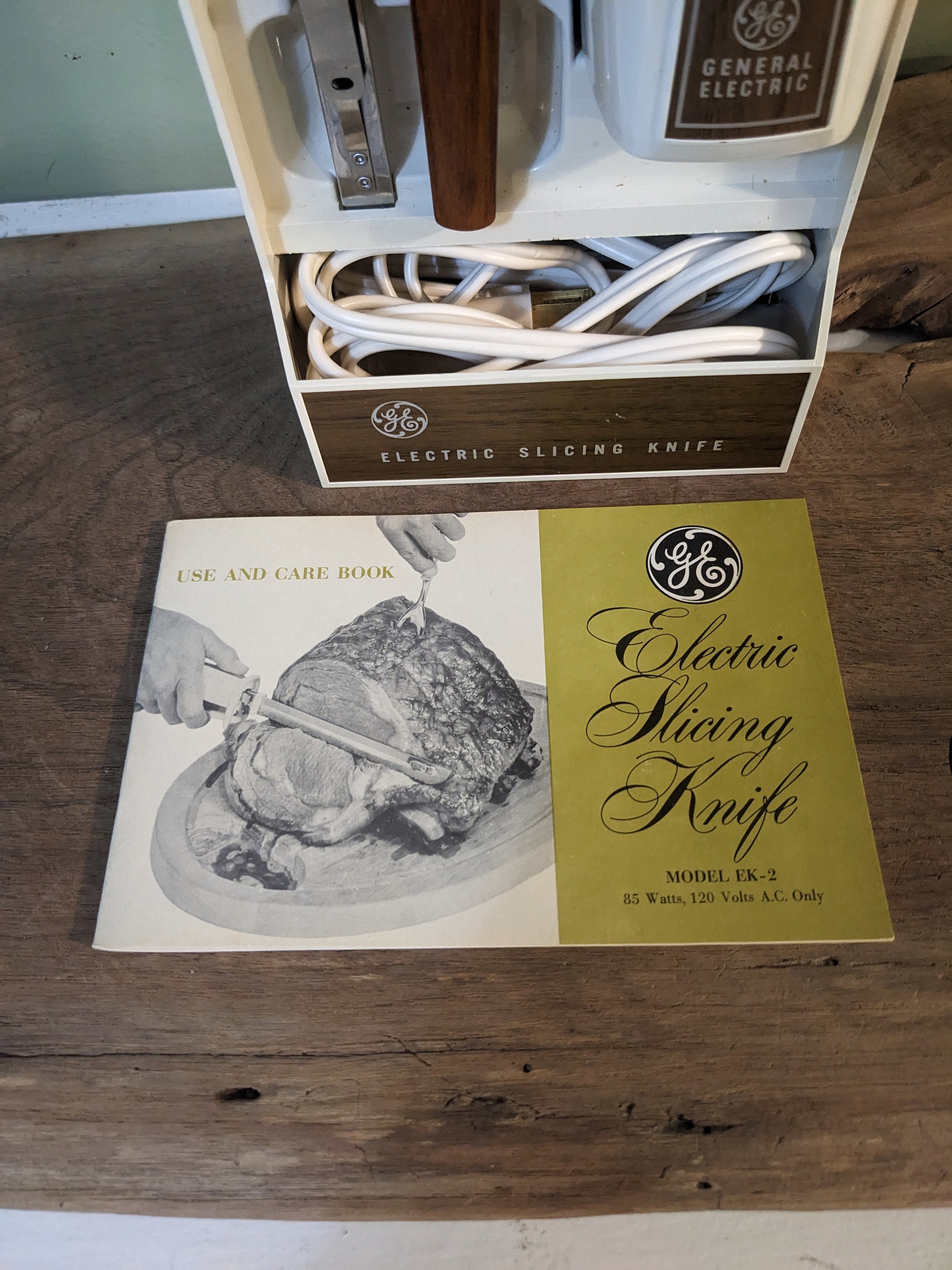 Vintage GE Electric Slicing Knife Wall Mount and Case Etsy