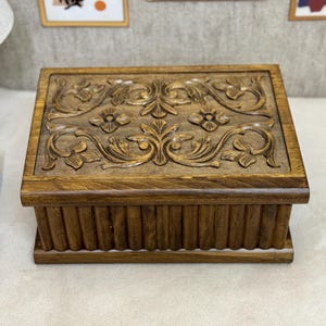 Large Wooden Puzzle Box, Hand Carved Wooden Chest, Locked Wooden Jewelry Box, Personalized Keepsake Box, Treasure Chest, Unique Gift Box