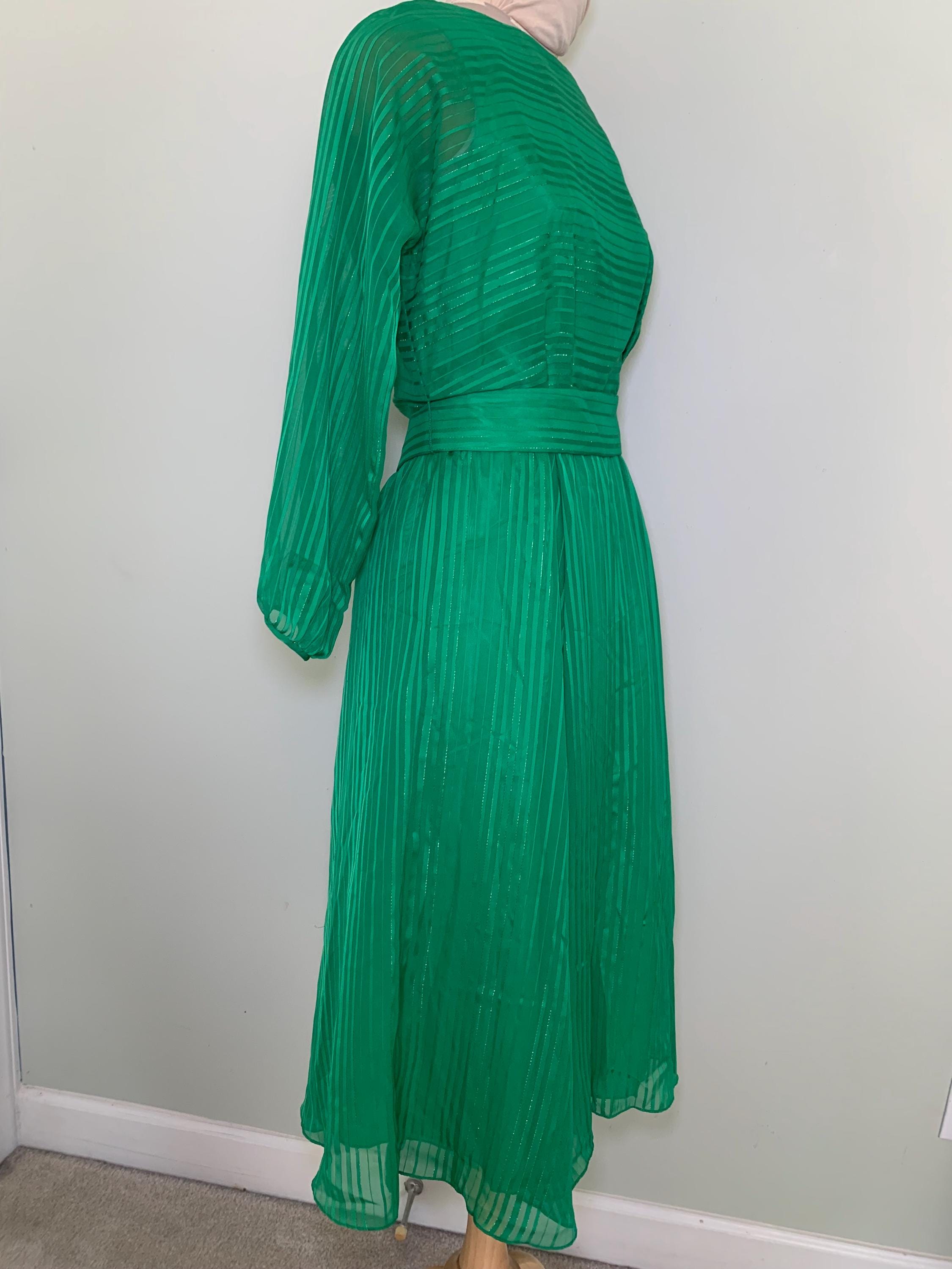 Green Striped Dress - Etsy Green Striped Dress - Etsy