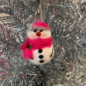 Snowman Bauble - 100% alpaca fleece