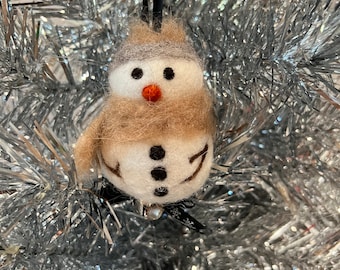 Alpaca Snowman Ornament