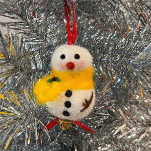 Snowman Bauble - 100% alpaca fleece