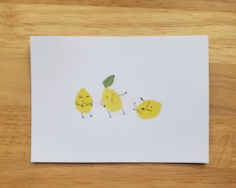 Zitrone Postkarte