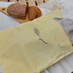 Beeswax bread bag, linen bread bag, reusable bread bag, bread storage
