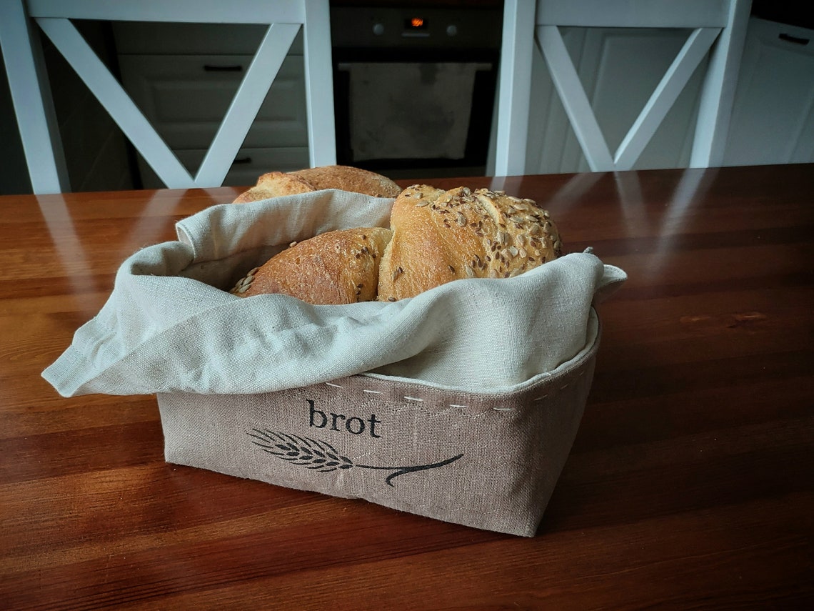 Linen Bread Box. Linen Bread Basket for Serving and for Etsy