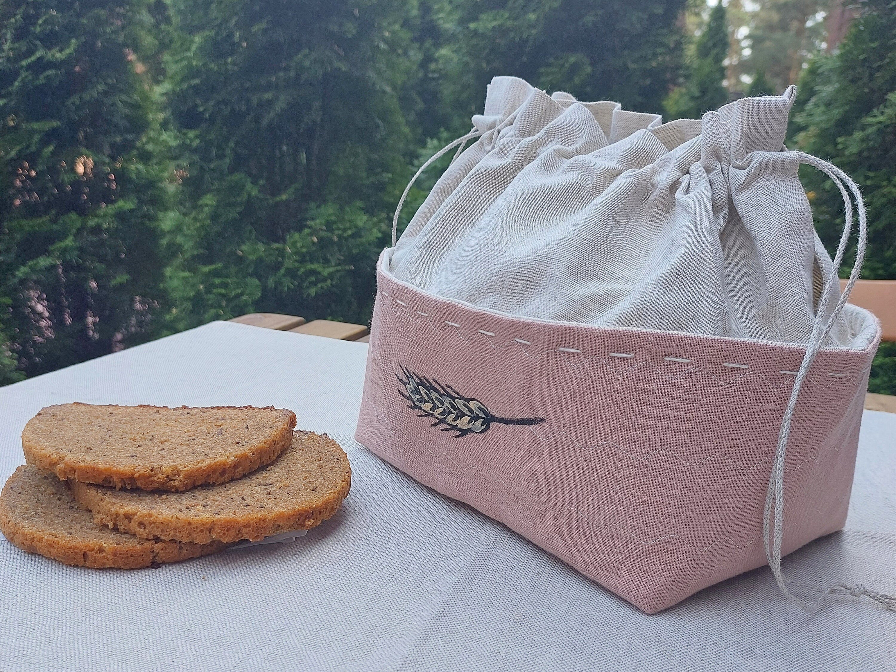 Linen Bread Box. Linen Bread Basket for Serving and for Etsy