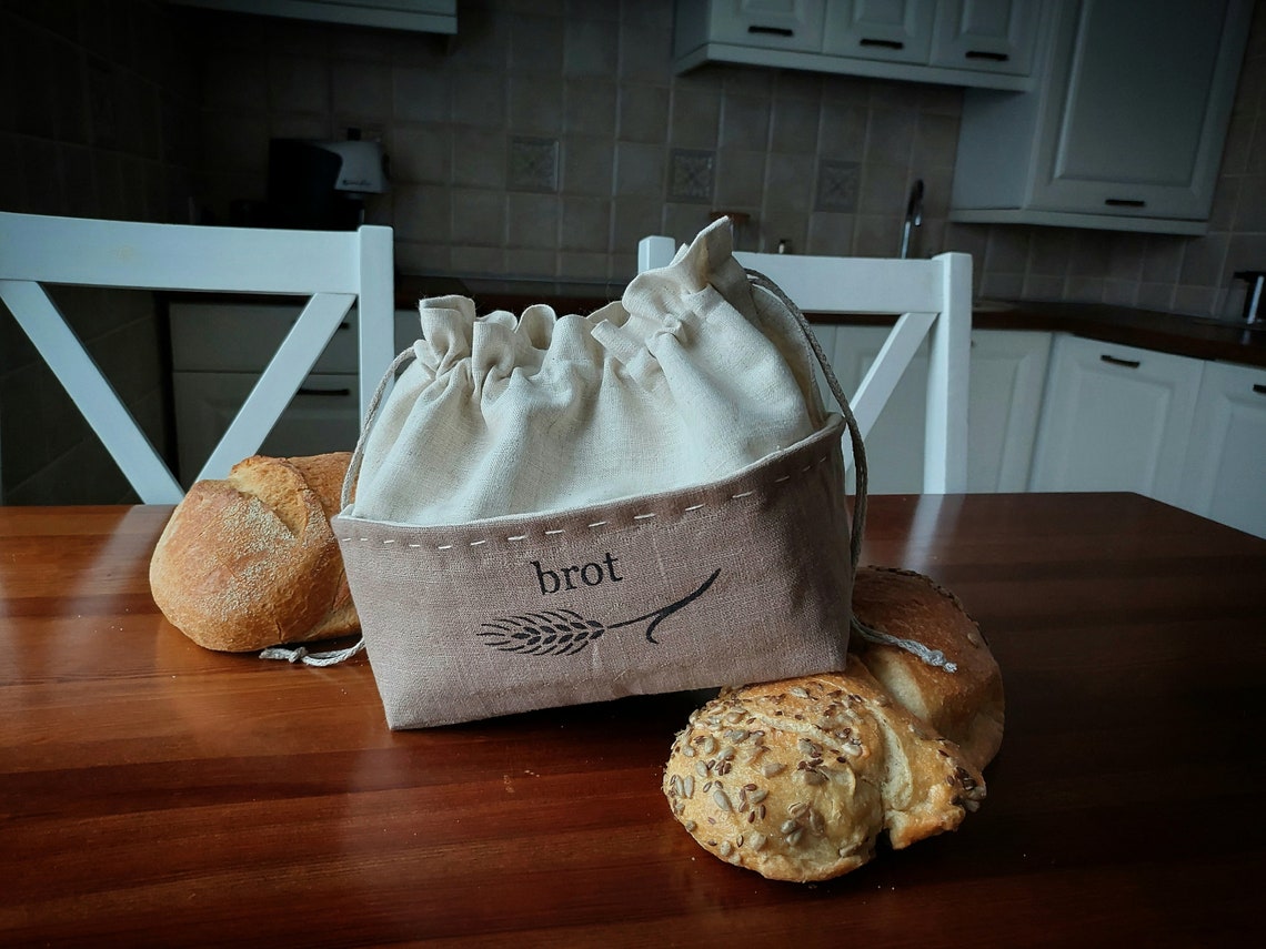 Linen Bread Box. Linen Bread Basket for Serving and for Etsy
