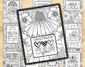 Motivational Adult Coloring Pages, Flowers and Positive Quotes to Color, Teens Self Care Mental Health Affirmations, Art Mindful Therapy