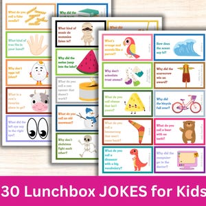 Lunchbox WITZE, Lunchbox Notizen für Kinder, lustige Witz-Grußkarten für Schulkinder, bedruckbar zum Schulanfang, lustige Ausdrucke
