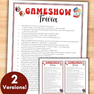 Spiel-Show-Trivia-Quiz-Spiel mit Antworten, Familien-Spielenacht, TV-Popkultur-Spiele, Pub-Trivia, Geburtstagsfeieraktivität, Eisbrecher