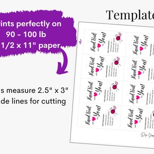 Handmade Tags for Knitting - Hand Knit for You - Instant Download ...
