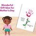 Mothers Day Handprint Flower Poem Art, 2025 Gift for Mom Kids Hand ...