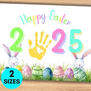 Easter Handprint Craft for Kids Keepsake, Baby&#39;s First Year Activity, Toddlers Daycare Hand print Art, Preschool Printable Sunday School