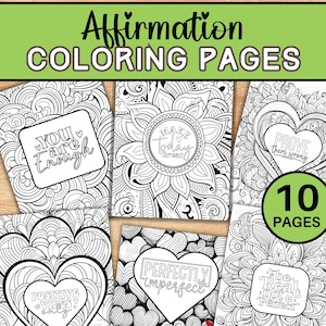 Páginas para colorir de afirmação para adultos, folhas de citações positivas para colorir para atenção plena, terapia de arte motivacional de boas vibrações para adolescentes e mulheres