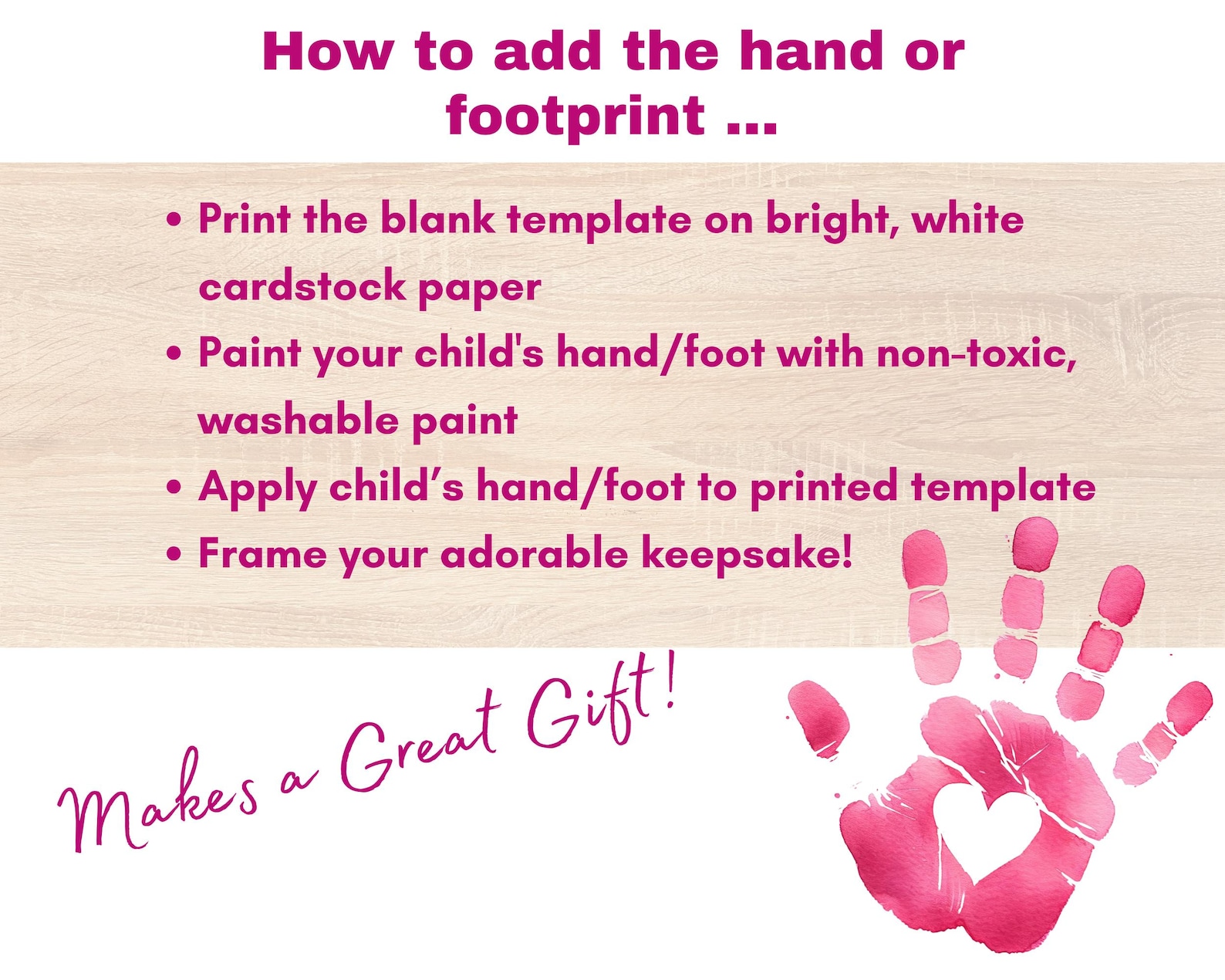 Mothers Day Handprint Flower Poem Art, 2025 Gift for Mom Kids Hand ...