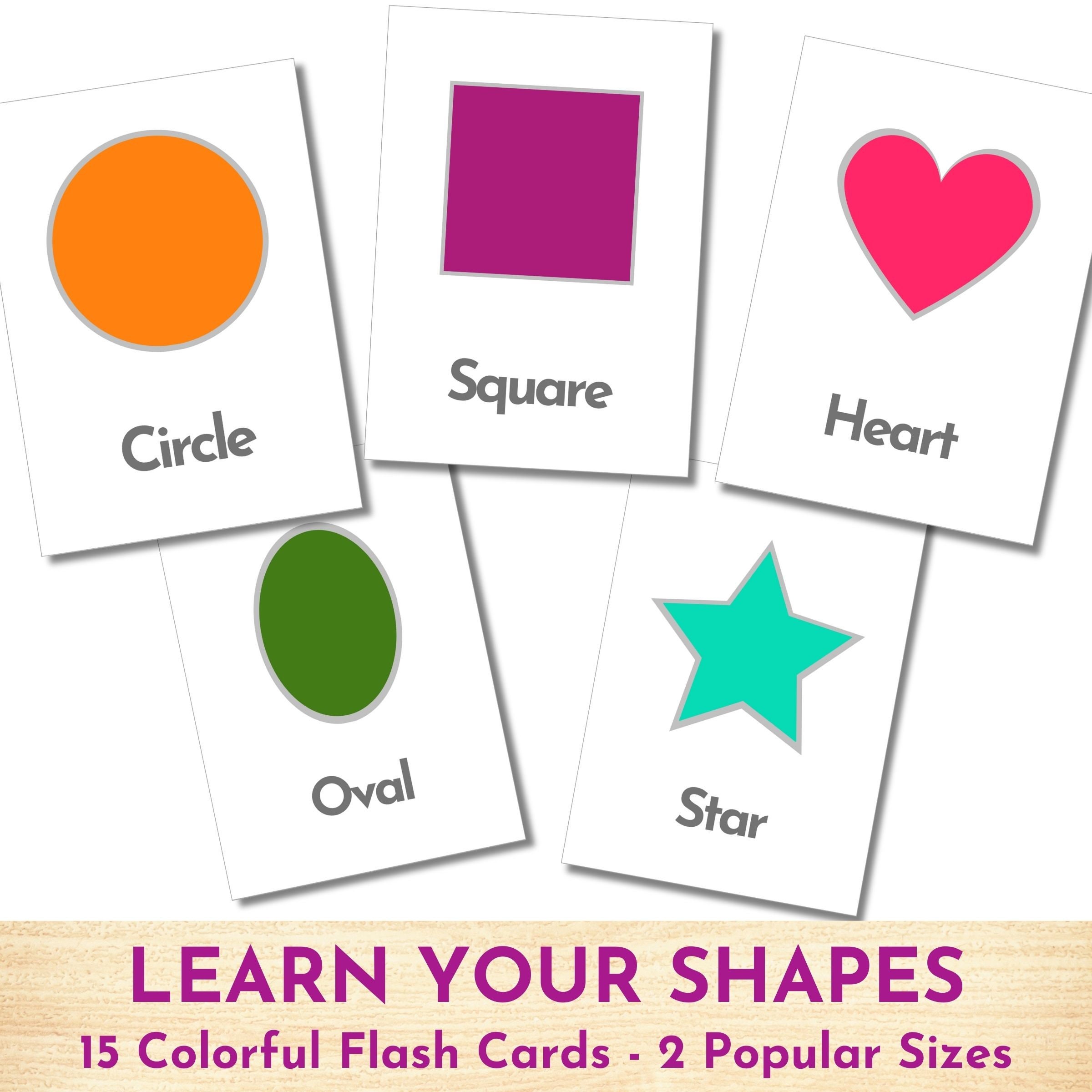 Geometric Shapes Flash Cards Printable PDF for Pre School Pre - Etsy