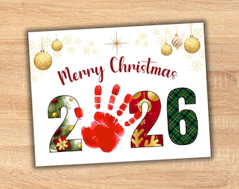 Christmas Handprint Craft for Kids, 2026 Holiday Hand Print Art Activity for Baby & Toddler