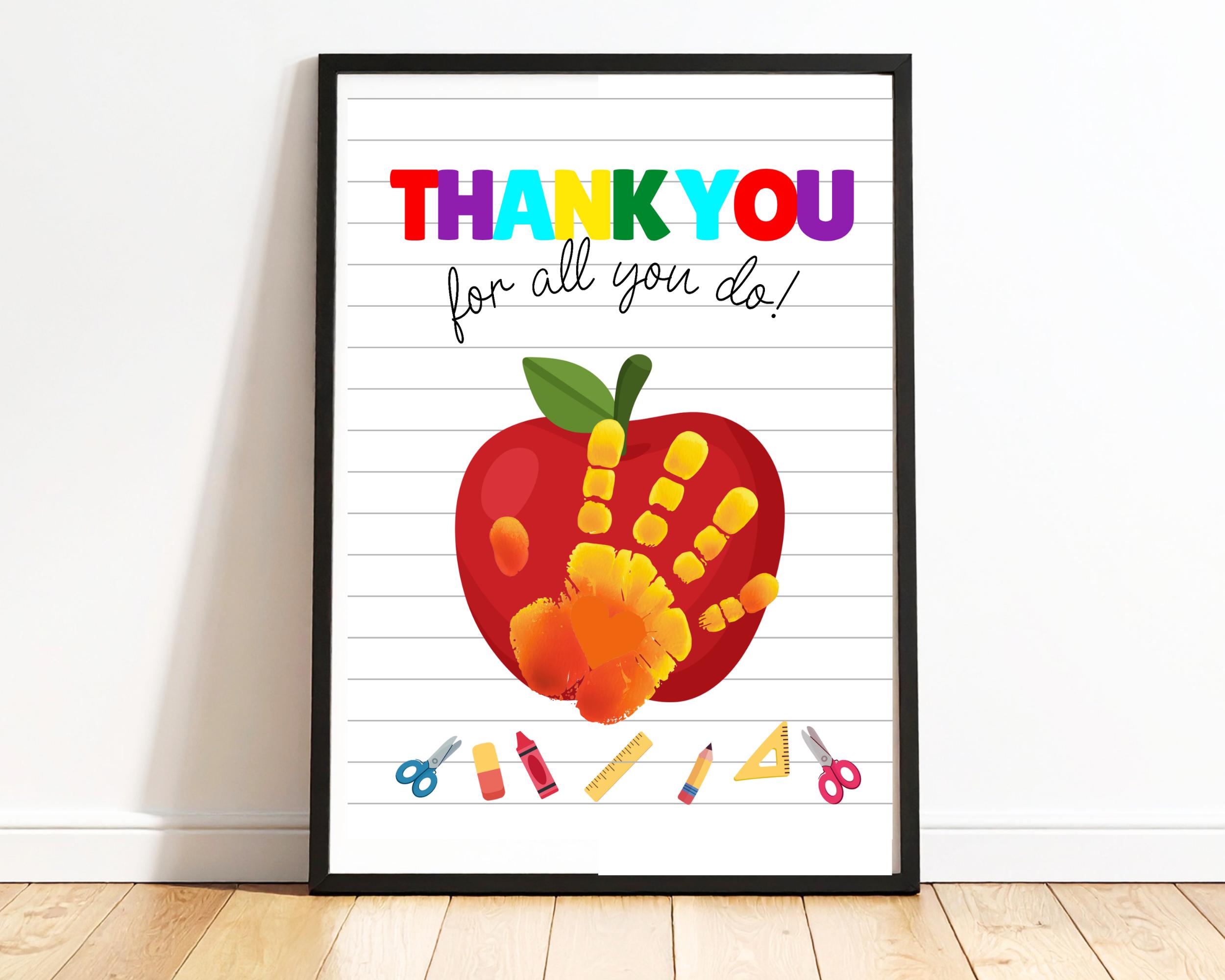 Teacher Appreciation Handprint Art for Kids, Unique Thank You Gifts for ...