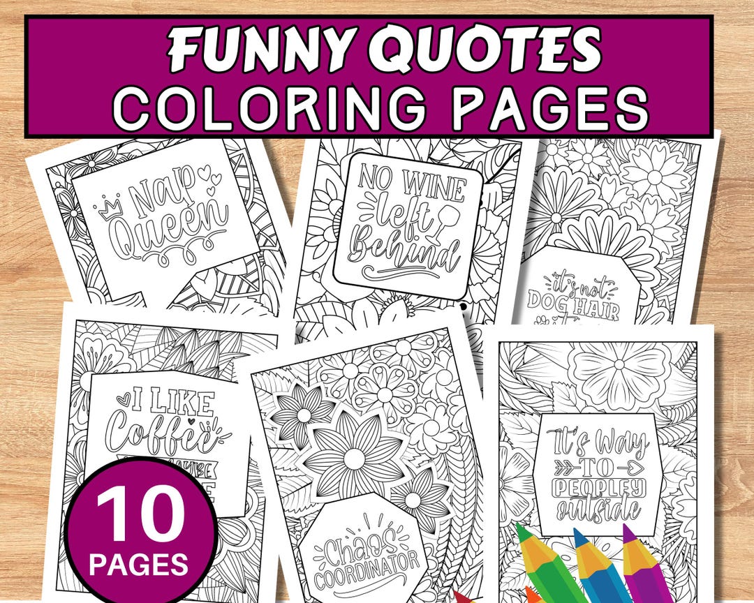 Printable Humor Funny Coloring Pages for Adults, Sarcastic Quotes Printable Sheets to ...