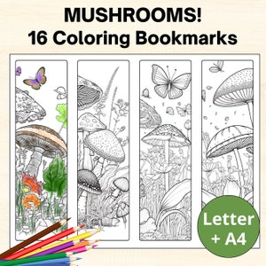 Reverse Coloring Book Adults Children Teens Instant Digital Printable  Download 40 A4 Pages Meditation Gift Idea Cottagecore Mushrooms Floral 