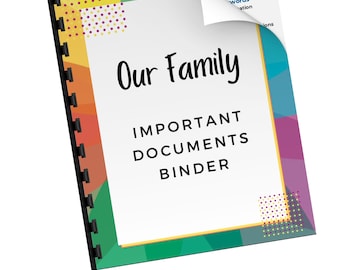 Emergency Preparedness Binder for Important Documents. Printable Life Binder. In Case of Emergency Organizer. What If Folder Download