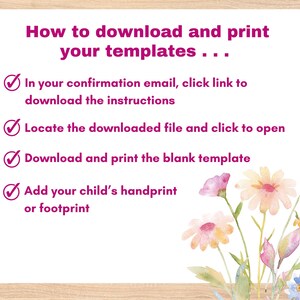 Mothers Day Handprint Flower Poem Art, 2025 Gift for Mom Kids Hand ...