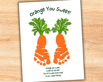 Fall Footprint Art Craft for Kids, Printable Thanksgiving Keepsake Activity for Baby, Toddler and Preschool
