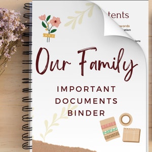 Emergency Planner - Life Organizer Printable - Important Documents folder - In Case Of Emergency - Family Organizer - Printable Life Binder