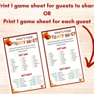 What’s Your Turkey Name Game – Fun Party Game For Thanksgiving, Christmas, School & Birthday Parties - View #13