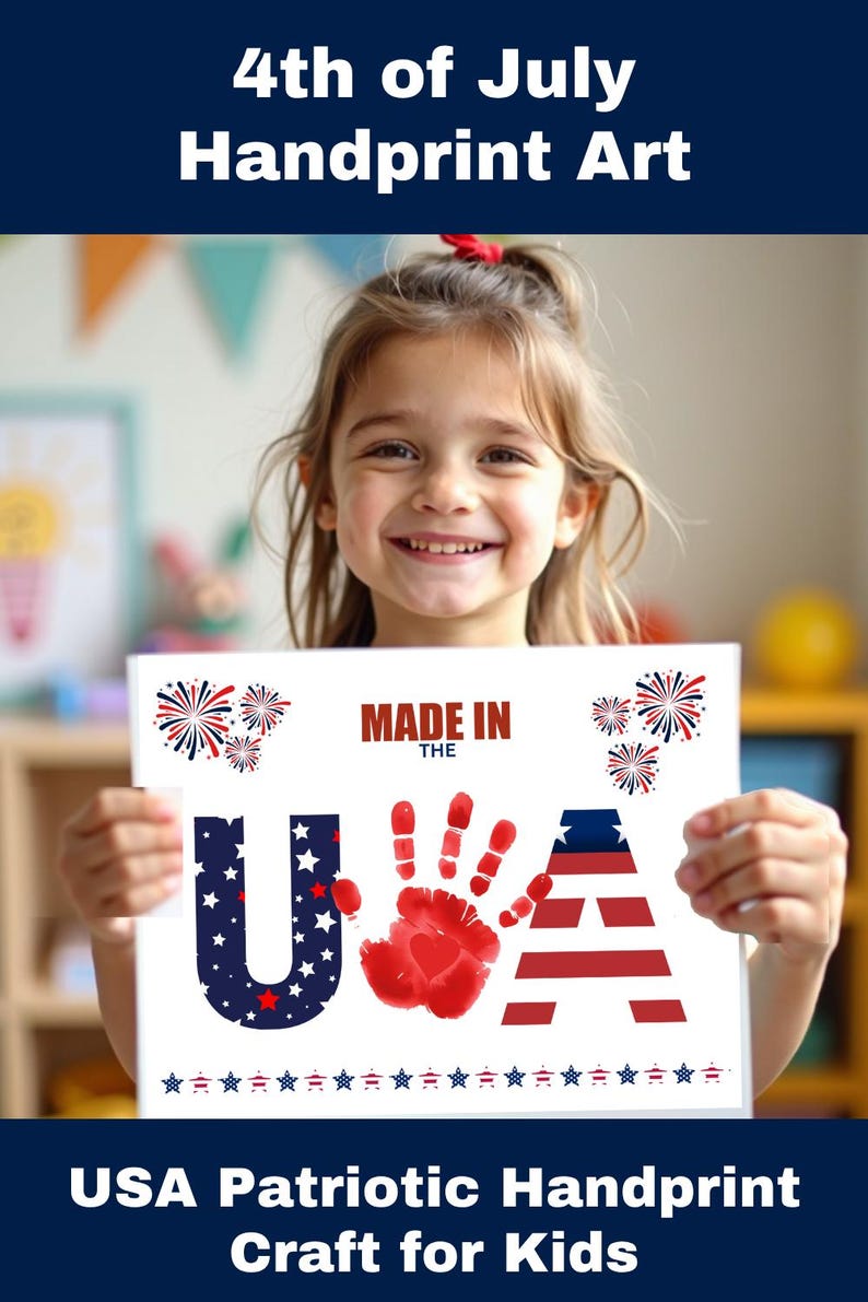 4th of July Handprint Craft for Kids, Made in the USA Art Activity ...