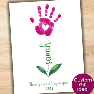 Arte personalizada com impressão de mão para o Dia das Mães, presente de aniversário para a mãe, artesanato com impressão de mão com nome personalizado para pai, avó, avó, avô, lembrança