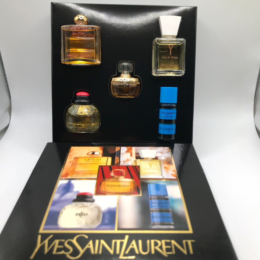 YSL Miniature Perfume Set Opium Paris Champagne Rive Etsy