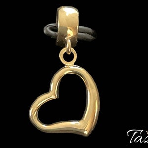 14K Gold Heart Charm/Pendant for Bangel bracelets and Mix or Match Bracelets