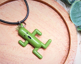 Cactuar Keyring/Charm/Necklace Handmade Handpainted Gift