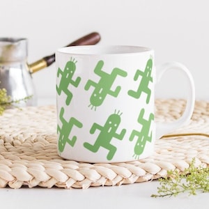 Cactuar Pattern Sabotender - Final Fantasy Inspired Coffee Tea Mug 10oz