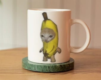 Banana Cat Mug - Meme Inspired Coffee Tea Mug 10oz