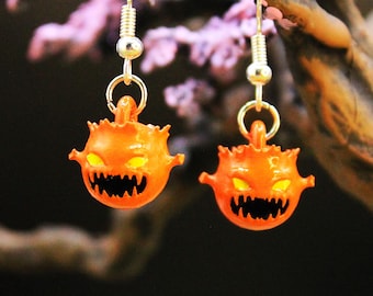 Bomb Bob Omb Earring Set - Handmade Handpainted Gift MMORPG FF14