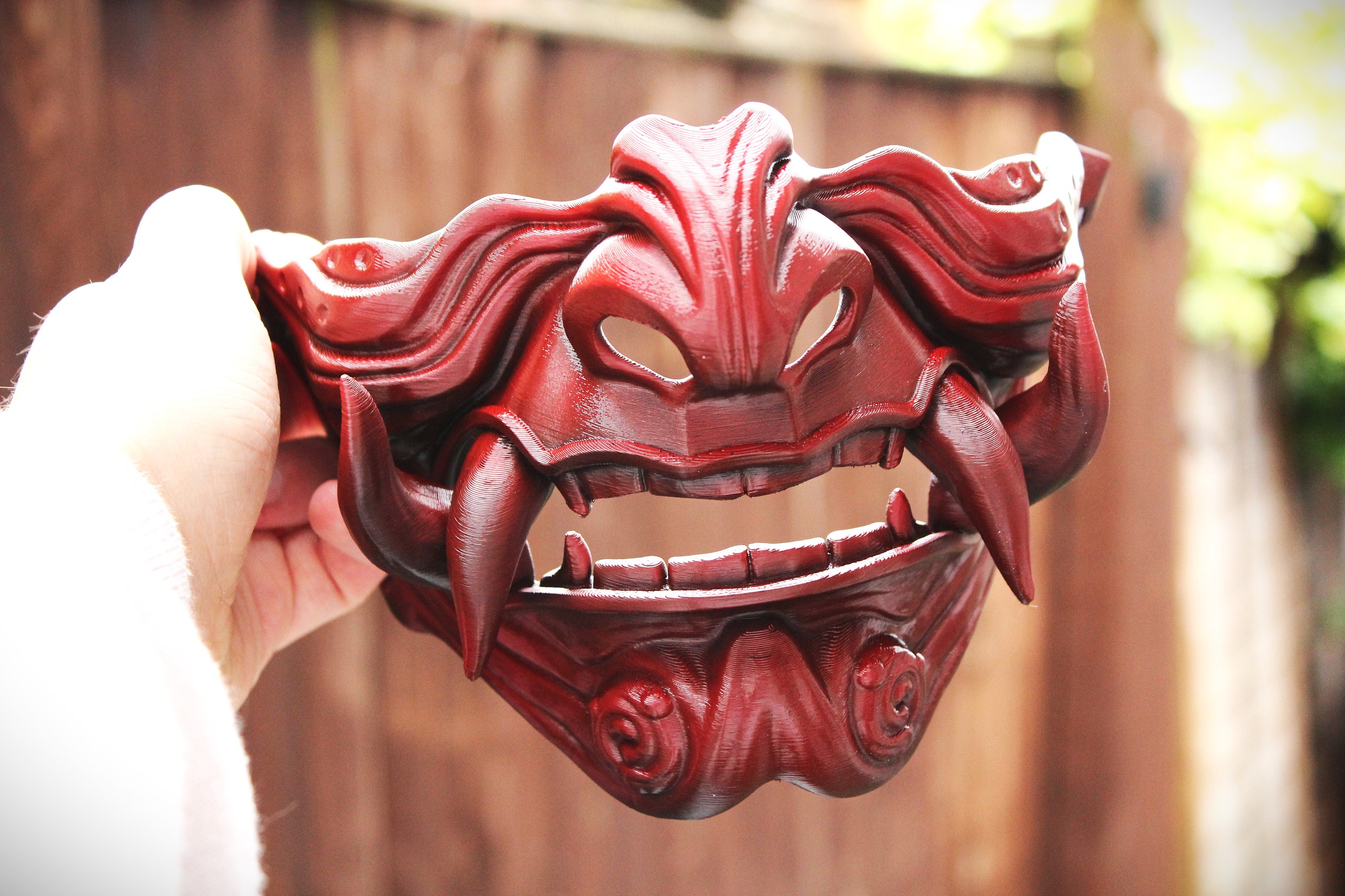 Mezza maschera modulare personalizzabile Cyberpunk Hannya 