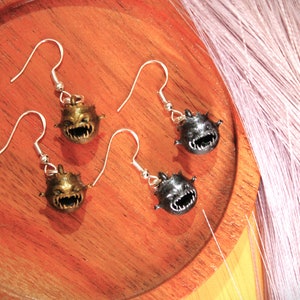 Bob Bomb-Omb Metallic Style Earring Set - Handmade Handpainted Gift MMORPG FF14