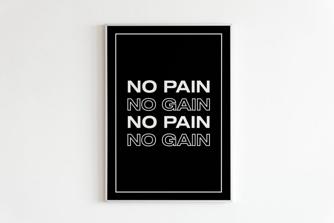 No Pain No Gain Poster, Home Gym Wall Decor, Motivational Poster, Home ...