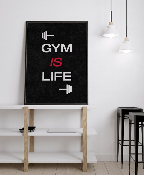 Gym is Life Printable Poster Home Gym Wall Art Gym Etsy