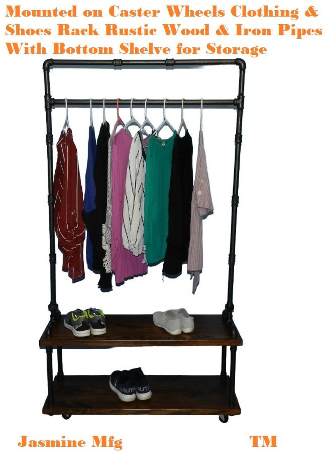 Clothing Rack Store Fixture Shoes Rack Rustic Wood & Iron Etsy