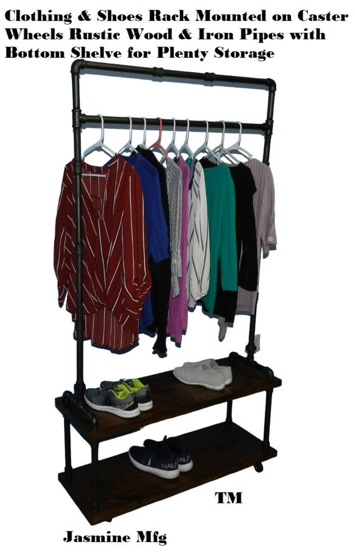 Clothing Rack Store Fixture Shoes Rack Rustic Wood & Iron Etsy